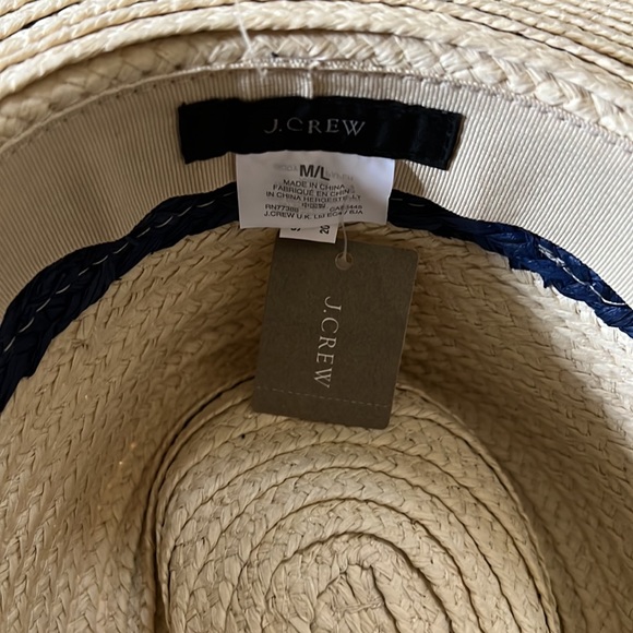 J crew topstitched straw hat; size M/L - Picture 4 of 7